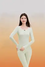 女性用 保温インナーウェア【コットン製・美体・発熱機能・長袖・パンツ】（セットアップ対応）