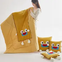 カートゥーン抱き枕兼用ブランケット【オフィス昼寝用・折りたたみ式・エアコン用】（セットアップ対応）