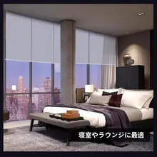 穴あけ不要の全遮光カーテン【シンプルデザイン・浴室・オフィス・巻き上げ式・防晒】