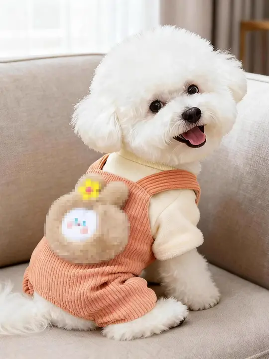 犬用秋冬用うさぎデザインのサスペンダーパンツ【保温・防風・可愛い】