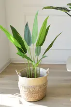 天然ラタン製 プランター型収納バスケット【手作り・インテリア・植物用】