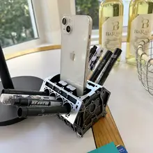 レトロエンジンデザイン名刺入れとペン立て【オフィスデスク用・クリエイティブ収納】