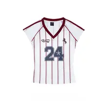 メッシュデザインのショートスリーブTシャツ【アメリカンスタイル・フラットな印刷・女性用・夏用】