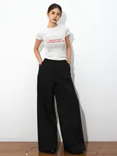 秋冬デザインのゆったりストレートパンツ【厚手・ウエストゴム・カジュアル】（セットアップ対応）