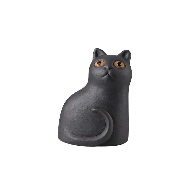 猫飼いが買ってよかったもの・悪かったもの正直に言う - モダンシンプル ブラックキャット コンクリート装飾オブジェ