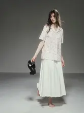 レトロでシンプルな高腰プリーツスカート【中長丈・Aライン・大きなフレア】