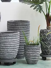 大型植木鉢 床置き 北欧風 観葉植物用 花器 ウェーブ おしゃれ ホテル インテリア