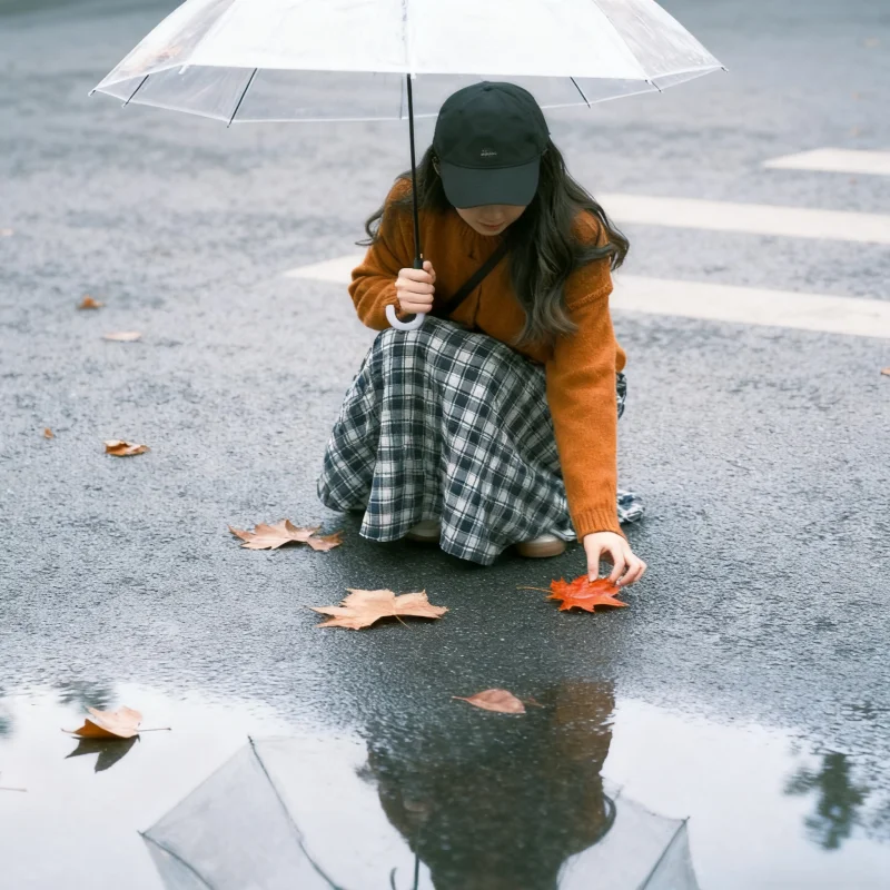 透明な長柄雨傘【手動・男女兼用・高いデザイン性】