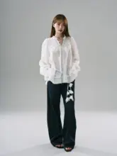花柄ベルトデザインのゆったりトップス【甘さと可愛さを演出】