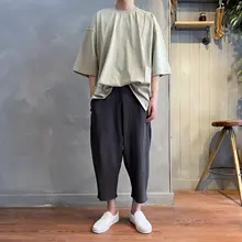 シンプルなデザインのメンズ夏用九分丈パンツ【軽量・フィット・テーパード】（セットアップ対応）
