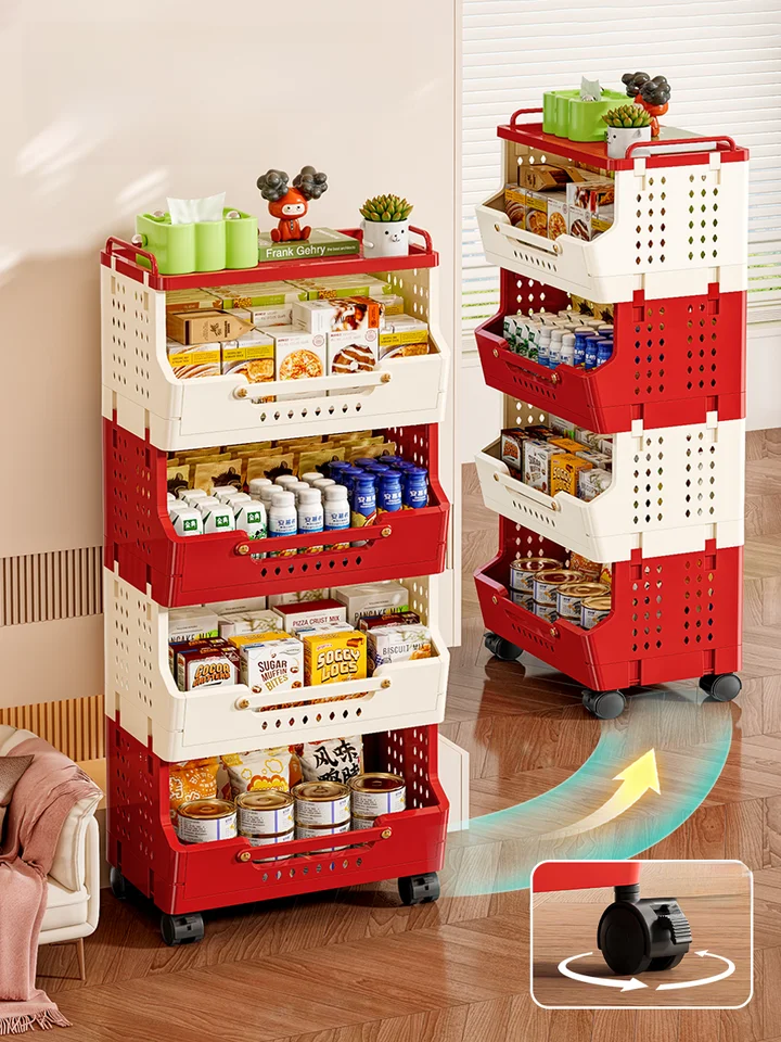 収納ワゴン 多段 キャスター付き 移動式 おしゃれ ビタミンカラー 家庭用 リビング お菓子収納 日用品収納
