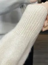 レトロハイネックニットトップス【厚手・長袖・ウール素材・秋冬用】
