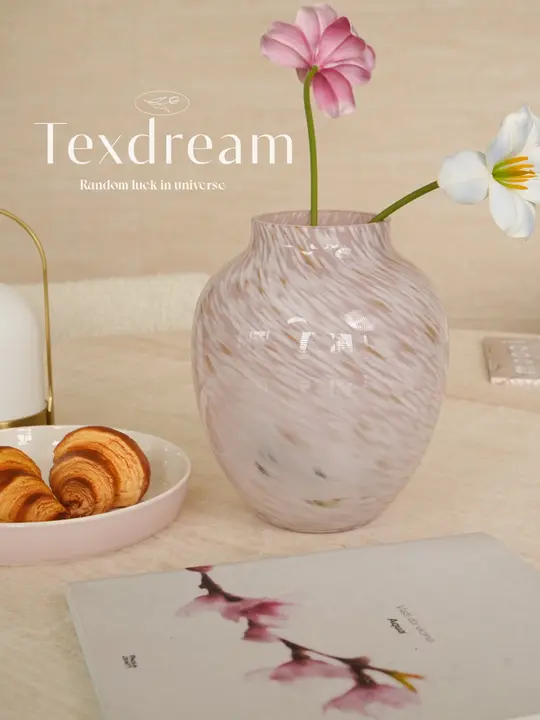 グラデーションピンク琉璃花瓶【フランス風・インテリア装飾用】
