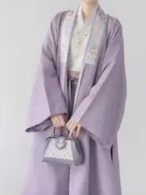 伝統的な紫色のハンフー アウター【美しい花模様・デイリー・ファッションに最適】