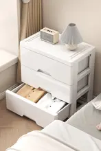 引き出し付きベッドサイドキャビネット【コンパクト収納・壁掛け対応】