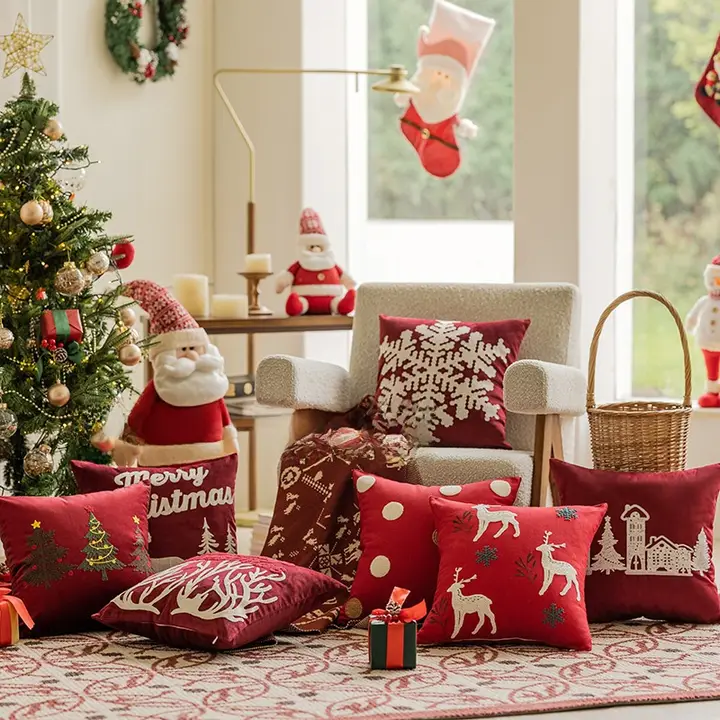 MILAN 北欧風クリスマスクッションカバー【インテリアソファ用・リビング用・抱き枕用・芯なし】