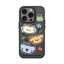 スマホケース iPhone Xiaomi 対応 可愛い 動物イラスト ペア マグネット式 クリア ブラック カメラコントロールボタン対応