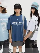 涼感素材のピンストライプ半袖Tシャツ【ユニセックス・バイカラー・ラフフィット】