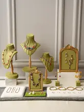 果緑色のジュエリーディスプレイラック【ネックレス・イヤリング・ブレスレット用・撮影用】