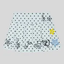 音符刺繍ドットプリーツスカート【ハイウエスト・Aライン・夏用】
