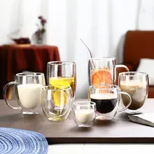 断熱二重ガラスカップ 家庭用 耐熱水カップ ハーブティーカップ 冷飲カップ 牛乳カップ ジュースカップ コーヒーカップ 高級デザイン