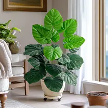 リアル触感のフィ（ゴムの木）インテリア小型ボタニカルバスケット【観葉植物・室内装飾用】