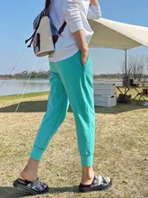 夏用 軽やかなワイドフィット パンツ【リブウエスト・スリムシルエット・カジュアル・九分丈】（セットアップ対応）
