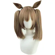 コスプレ用ウィッグ【鮮やかな色合い・ダブルクリップ付き・同色の尻尾】