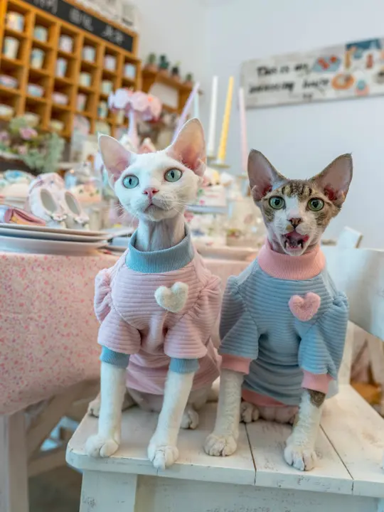GINGERAIN デュッセルドルフ風 デザイン猫用スウェットシャツ【コットン素材・保温・柔らかい】