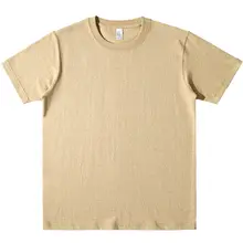 アメリカンコットン使用のカーキ色ショートスリーブTシャツ【極上の柔らかさ・シンプルデザイン】