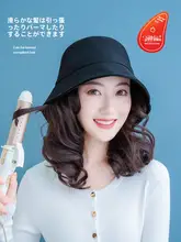 ショートカールウィッグキャップ【取り外し可能・夏用・全頭タイプ・丸顔向け】