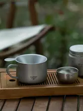 Tiartisan 純チタン製 加厚公道杯【茶こし一体型・分茶器・茶壺付き・高級茶具アクセサリー】（セットアップ対応）