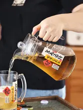 ガラス製 クラフトビールピッチャー【冷水ポット・キャンプ・バー・ドリンクサーバー用】