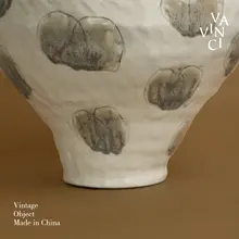 白色 手描き 陶器花瓶【復古スタイル・ホテル用・玄関装飾用】