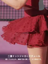 スピンデザインのドット柄スポーツスカート【軽量・ランニング用・フレアスタイル】（セットアップ対応）