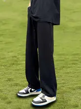 黒のワイドストレート牛仔パンツ【カジュアル・春夏用】