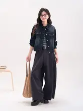 深い青色デニムジャケット【秋用・ショート丈・女性用】