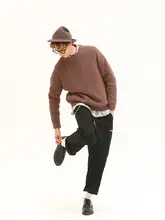 DAKYAM クルーネックニットセーター【ユニセックス・粗ニット・ゆったりフィット・保温】