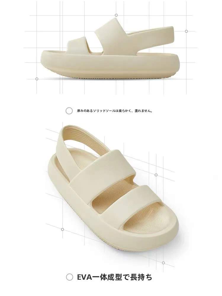 夏用外履きサンダル：厚底・防滑防水で長時間歩きやすい設計