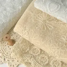 多色刺繍メッシュ生地【衣裙の裾飾り・手作りDIYカーテン用・ロリータファブリック】