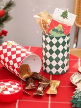 クリスマス用 円形ギフトボックス【手提げタイプ・お菓子や口紅の包装に最適】