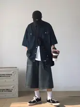 ヴィンテージ風 コットンデニムシャツ【半袖・男士用・ゆったりフィット】