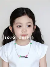 子供用カラフルなチューリップと花のクリスタルビーズネックレス【女の子用・デコレーションジュエリー】