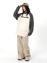 秋冬用 カジュアルデザイン ハイネックTシャツ【復古風・長袖・デザインプリント】