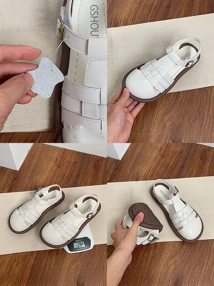 真皮製ローマ風サンダル：軽量で通気性の高い夏のカジュアルスタイル
