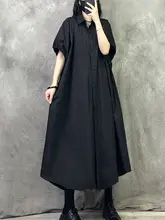 フィットのシャツワンピース【ヴィンテージスタイル・夏用・大きいサイズ・ウエストシェイプ】（セットアップ対応）