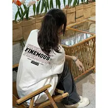 アメリカンヴィンテージスタイル コットン混 半袖Tシャツ【ルーズフィット・肩落ちデザイン・カジュアル】