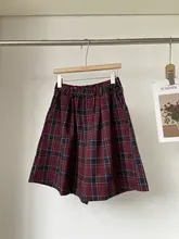 ハイウエストのチェック柄ワイドパンツ【カジュアル・秋用・ツイード風】