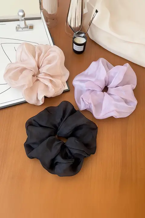 超大サイズの黒いネットヘアゴム【豚の腸・弾力性あり・髪をまとめるのに適したデザイン】