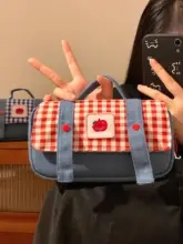 かわいいアップルデニムペンケース【ハイセンス・大容量・女の子向け】（セットアップ対応）